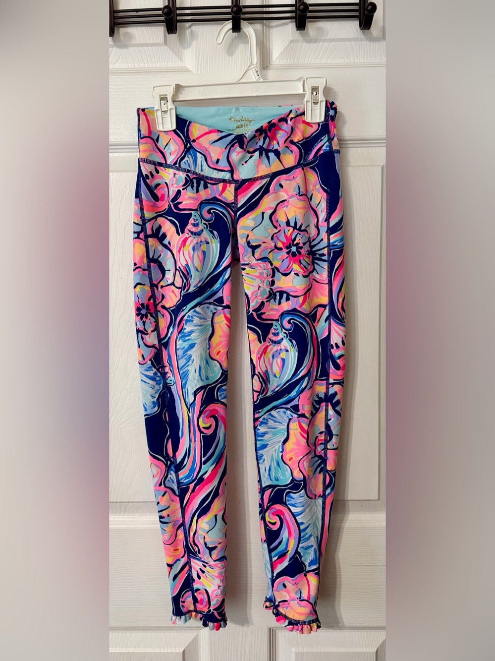 Lilly Pulitzer Nautical Navy Boho Bateau legging with ruffled hem